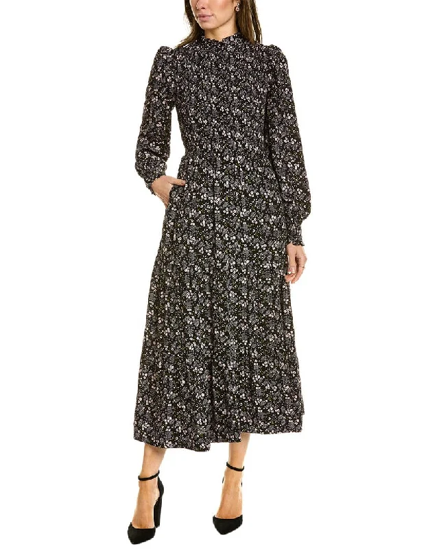 Boden Smocked Tiered Midi Dress