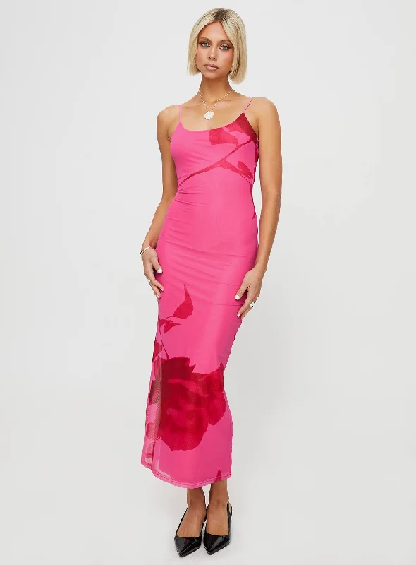 Knox Maxi Dress Hot Pink Floral