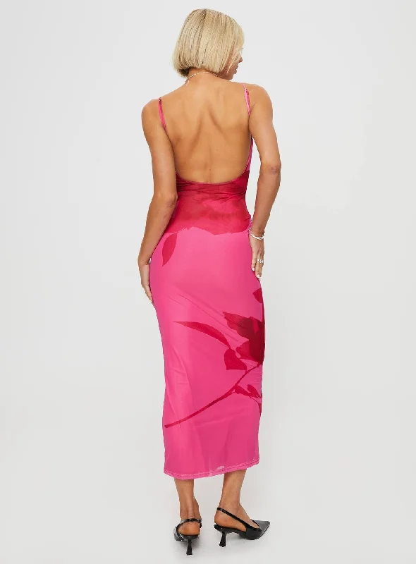 Knox Maxi Dress Hot Pink Floral