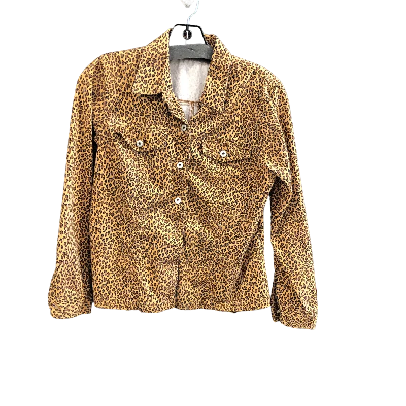 Jacket Denim By Karen Kane In Animal Print, Size: S