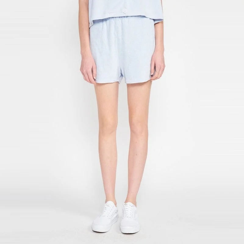 Elastic High Waist Shorts (Blue)