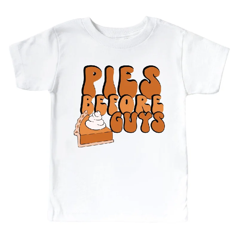 Pies Before Guys Kids Graphic Tee | White