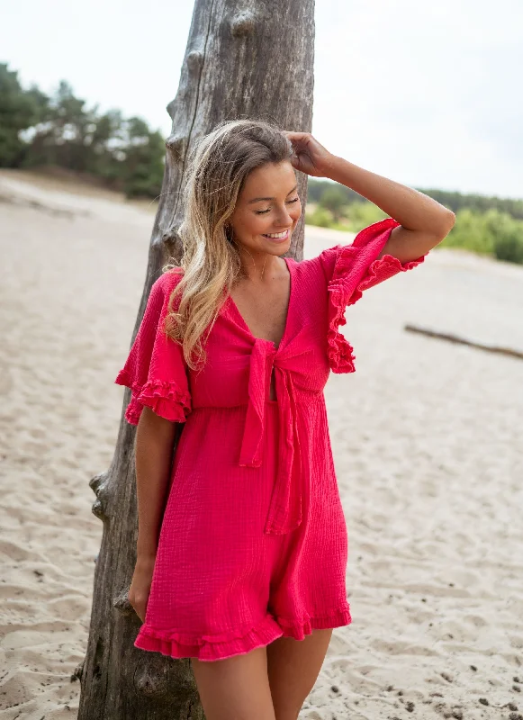 Raspberry Josephine Romper