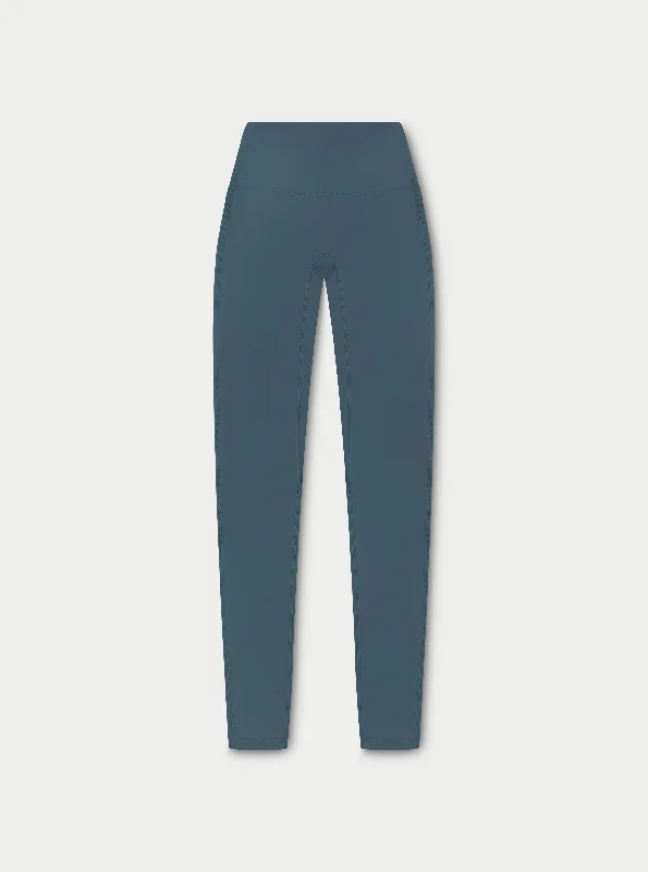 EMBLEM SCULPTING STRETCH LEGGINGS - PETROL BLUE