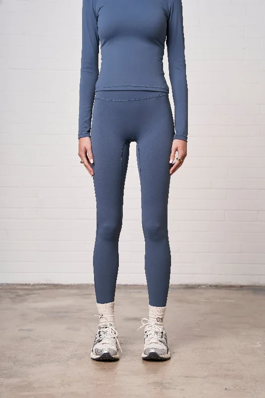 EMBLEM SCULPTING STRETCH LEGGINGS - PETROL BLUE