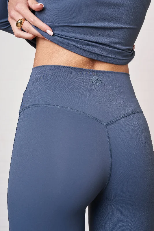 EMBLEM SCULPTING STRETCH LEGGINGS - PETROL BLUE