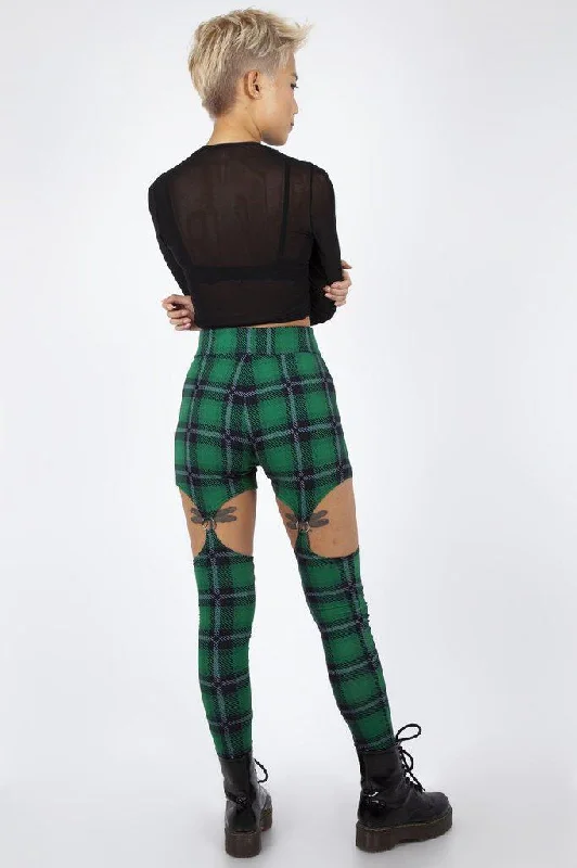 Round In Circles Plaid Harness Leggings