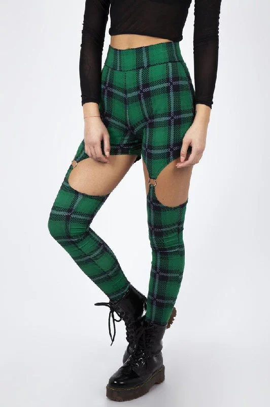 Round In Circles Plaid Harness Leggings