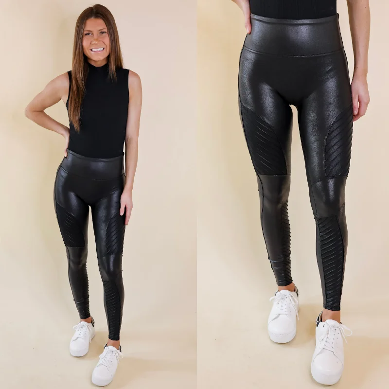 SPANX | Faux Leather Moto Leggings in Black