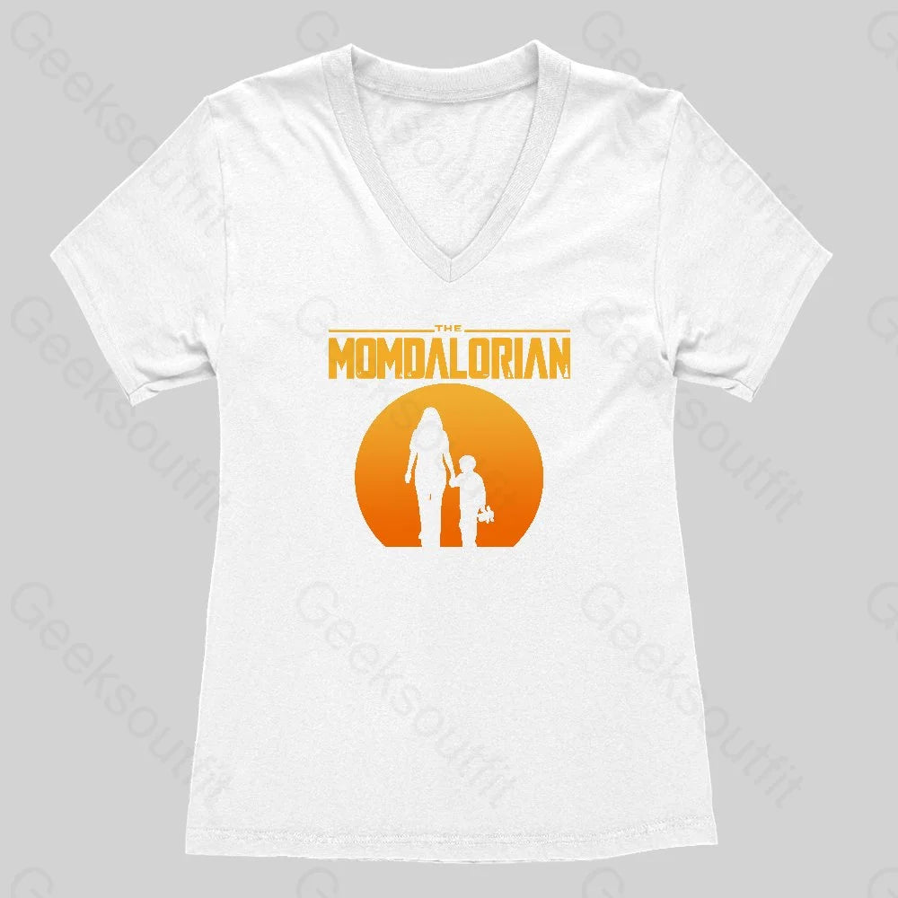 The Momdalorian Women's V-Neck T-shirt