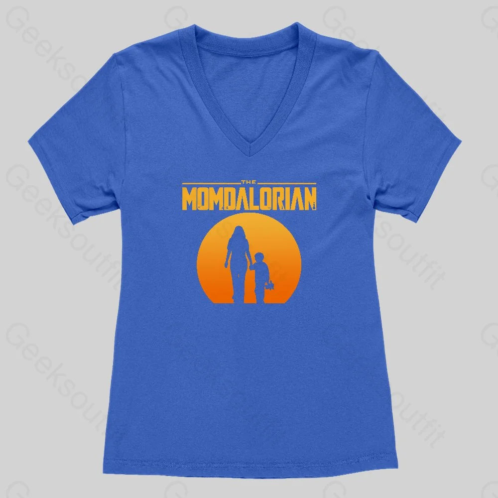 The Momdalorian Women's V-Neck T-shirt