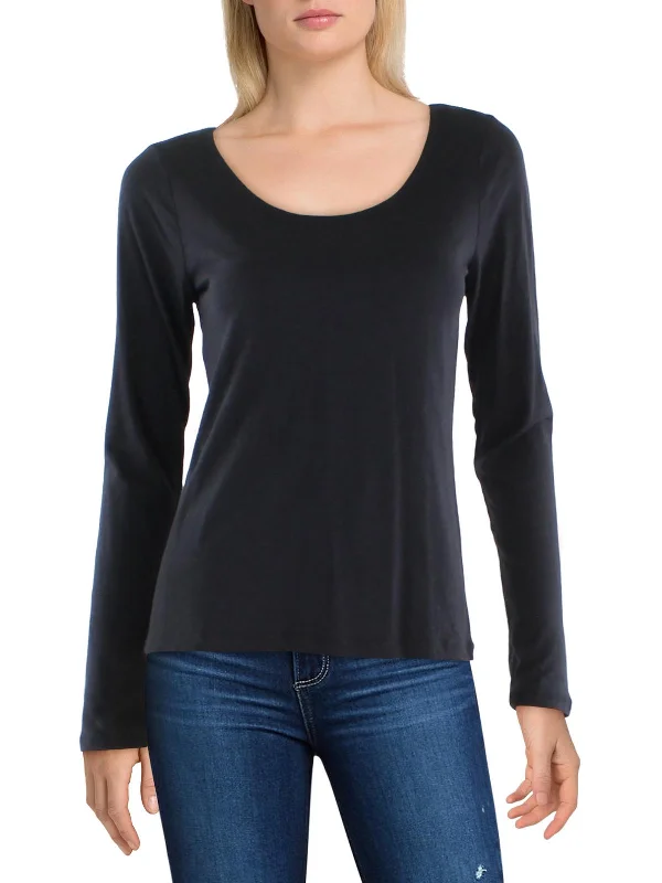 Womens Round Neck Long Sleeve T-Shirt