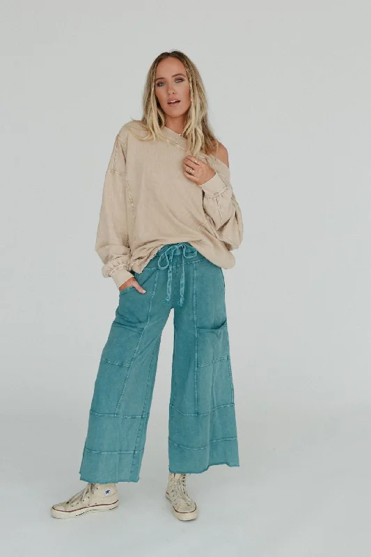 Lucky One Wide Leg Pant - Teal